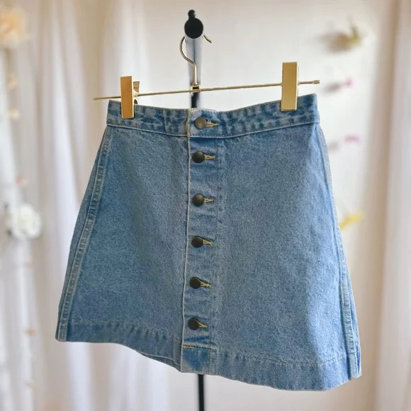 Jean overall skirt american apparel cheap